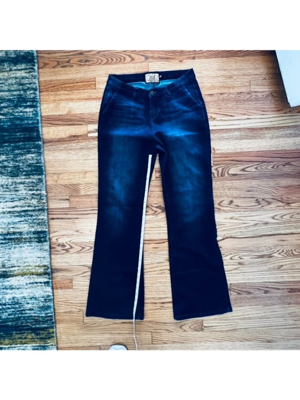 Dear John Jeans Womens 29R Flared Stretch Fit Boot Cut Classic Y2K Dark Wash - Picture 11 of 14